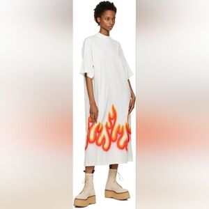 Palm Angels Off-White Burning T Maxi Dress size XXL BNWOT